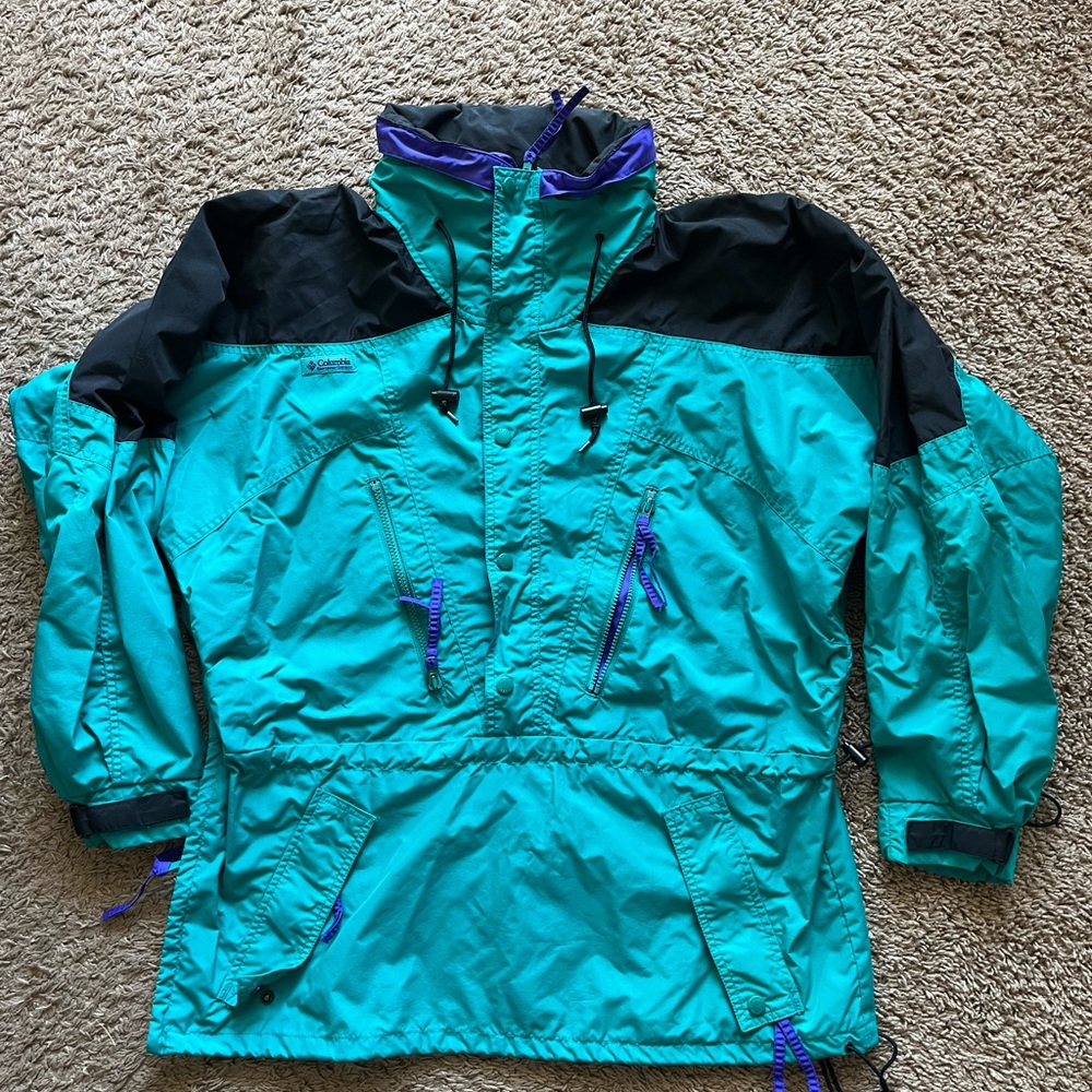 Men's Teal and Black Ski Jacket